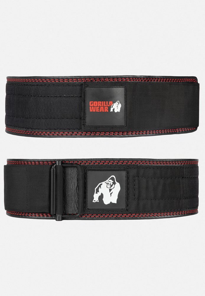 Gorilla Wear Halterriem - 4 Inch Premium Leather Lifting Belt - Zwart/XL