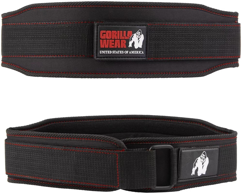 Gorilla Wear 4 Inch Women's Lifting Belt - Zwart/Rode Stiksels