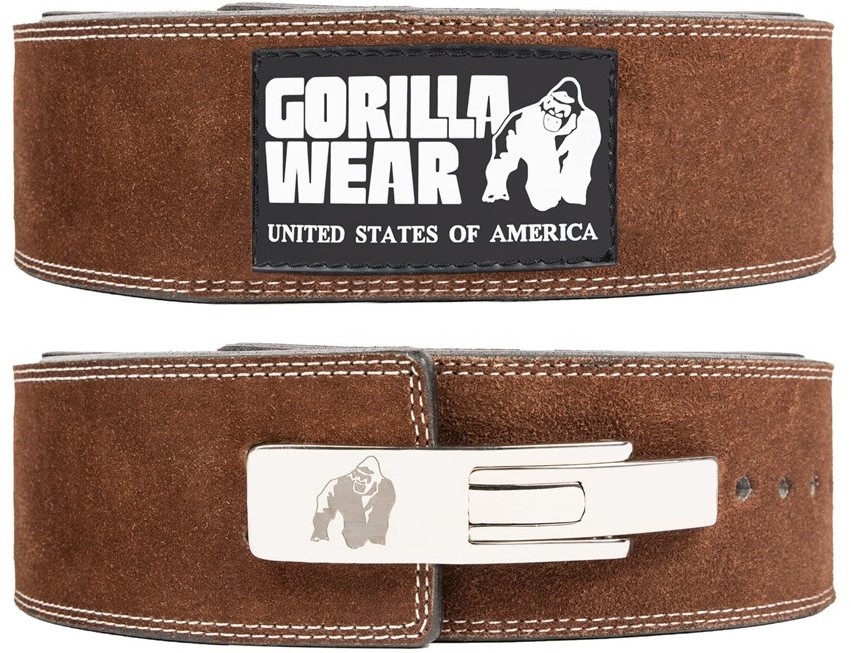 Gorilla Wear 4 Inch Leather Lever Belt - Brown/M