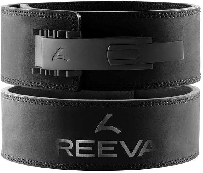 Reeva Lifting Belt van Zwart Leer - Verstelbare RVS Gesp